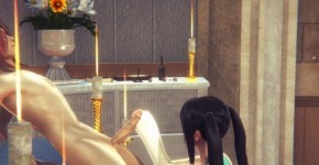 Hentai Uncensored - Yumiko plays with two friends and jerks off and gets fucked by both of them in a church - Japanese Asian Man