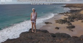 Sexy Proxy Paige fuck her ass with black buttplug & anal prolapse at the cliff edge, edinten
