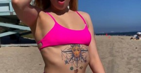 Total Blonde Babe ANNA CLAIRE CLOUDS Beach Sex with Pink Bikini and a Wonderful Big Ass, Wernabet