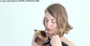 hot teens naked blonde cuddling her puppy, erisisim