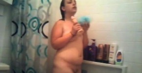 Hot chubby playing with dildo in the shower, misspinkvelvet