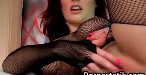 Paige Turnah in her black fishnet outfit ass, angathat