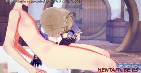 Genshin Impact Hentai - Lisa Having sex with a blonde boy and he cums in her mouth tits and pussy 1/3, Laila74
