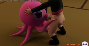 Ninja and OctoGirl Octopus Japanese 3D Hentai t. Cartoon blowjob, Terr1232an