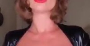 Brittany Elizabeth Black Suit Red Lips Big Tits vid 5, Mindil