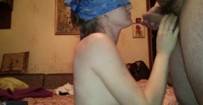 Girl blindfolded sucks hairy dick, marchbetter