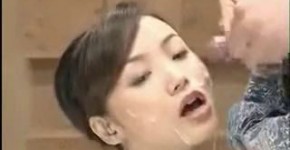 Asian girl cum on face BUKKAKE, perlomar