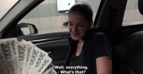 Cute girl agrees to fuck for money by car 107 Czechstreets, boombooboom