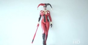 Bianca Beauchamp Harley Quinn Red Latex Cosplay, bearsteps