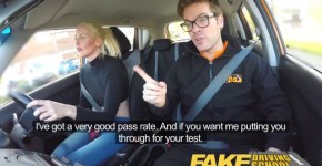 Fake Driving School lesson ends in suprise squirting orgasm and creampie, kpotiapa
