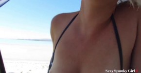 Cum on Her Big Tits at the Beach: Extreme Public Sloppy Blowjob, Theophia