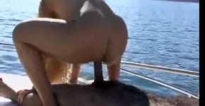 Outdoor boat deck big dick sex for this long haired blonde bikini anal slut, Soph4mah