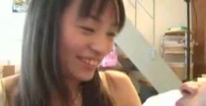 Asian teen with a pretty smile has fun with her, Popaloca