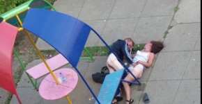 drunken man fucks drunk girl on the street, bossfuck