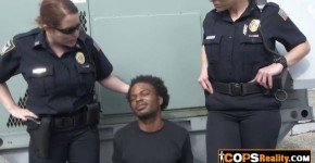Black criminal is taken to the rooftop to suck his dick!, Bourcops27