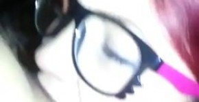 Cute girl with glasses deepthroating, echmeister