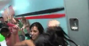Horny college girls orgy in a bubble party in dorm bathroom, jizzylover