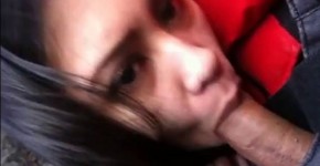 Asian girl deepthroating cock in a car, coloradobabe