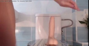 Busty Stepsister riding her dildo in the bathroom, archie900