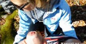 German Blonde Teen's Forest Blowjob, annaitaliana