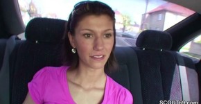 Two Boys Pick up Teen hitchhiker and Fuck her in Bus Stop, TighTini
