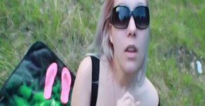 Hot blonde gets a facial cumshot outside by the rad, DaveMarin