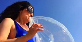 luscious lopez - inflate fetish lusciouslopez beachball inflatables leotard, yyeshail