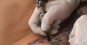 Extreme demon pussy tattoo getting more ink, Qamaka