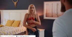 Naughty America - Blonde Sorority neighbor, Kay Lovely, fucks neighbor in his wife's lingerie, Myra3nkaa