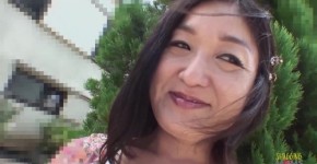Small cock fellow fucking a very eager and horny Asian mature woman, eringo