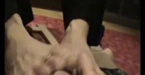 Amateur Asian Girl footjob during phone call, boobspoema