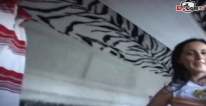 Petite dark haired Teen with small tits pick up at the street for car sex, enerit