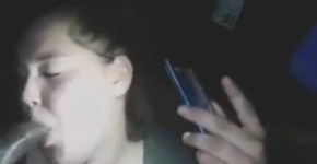 BBW records herself sucking BBC while driving, Janellay