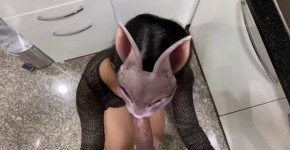 Office lady suck her boss dick in office kitchen, Azazula