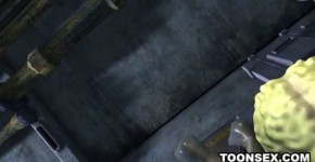 Sexy 3D cartoon alien babe fucked hard by martian doggy anime, abnomall