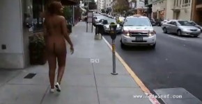 Nude in San Francisco: Hot black girl walks naked through crowded streets, Ynariff