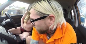 Blonde British babe sucks and gets nailed by driving tutor, Donkbbs
