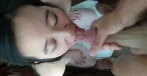 Amateur Asian GF Gives Head and Receives a Messy Facial, truebosslady