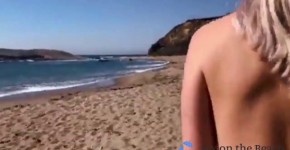Naked blonde babe fucked on the beach, yonoutof