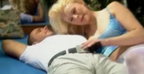 Blonde with huge tits getting excited for anal sex, Quelanc