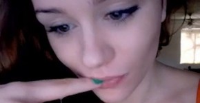 L0v3lyl1ttl3L cutest teen camgirl mouth fetish spitplay, alouse