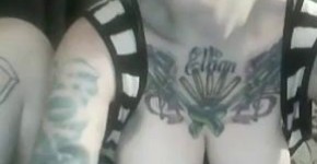 Tattooed Blonde Punk Cam Slut, WolfChest