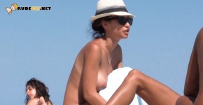 Hot young nudist brunette enjoys a sunny day on the beach, kobaltux