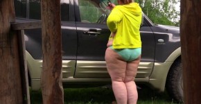 Voyeur with hidden camera spying on a beautiful BBW with juicy PAWG in panties outdoors. Amateur fetish behind the scenes., onow