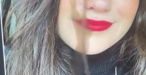 Heavenly Cumtribute - Bright Red Lipstick and Cum in her Eye, atands
