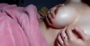 Asian girl shows & massages her great boobs, tinanoma
