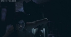 3D Porn Lara Croft fucked by wolf STUDIOFOW HD, hisasay