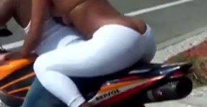 Sexy Girl Causes Traffic Problems Riding On Back Of Bike, SiggBexxy