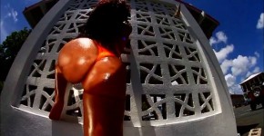 Sexy brunette Latina slut Stephanie Santiago strips naked outdoors, neredron