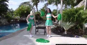 Cheerleader Sabrina Snow, Alice Visby and Sofie Reyez work their asses on Jason's cock, Indacin